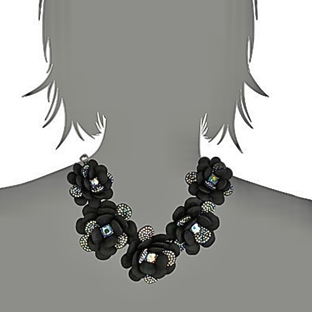 Betsey Johnson ‘Dark Magic’ Black Floral Necklace & Earrings Set Retired/HTF! - Picture 7 of 14